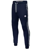 Spodnie męskie - Spodnie dresowe PIT BULL OLDSCHOOL TAPE LOGO TERRY granatowe-XXL - miniaturka - grafika 1