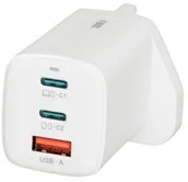 Zasilacze do laptopów - Ładowarka sieciowa GaN iBOX C-65 PD65W, USB-C, kabel USB-C wtyczka UK White ILUC65WUK - miniaturka - grafika 1