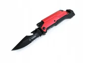 Noże - NÓŻ SKŁADANY RATOWNICZY Z LATARKĄ,KRZESIWEM, ZBIJAKIEM DO SZYB - miniaturka - grafika 1