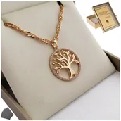 Łańcuszki - Złoty Łańcuszek Drzewko Szczęścia Naszyjnik Na Prezent Dla Kobiety + Grawer - miniaturka - grafika 1