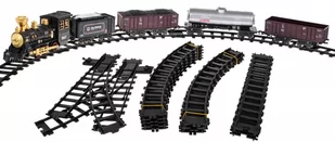 Kolejka z funkcją Dymu dla dzieci 5+ Długi tor + Lokomotywa retro + 4 wagony - Tory, garaże, parkingi - miniaturka - grafika 3