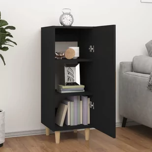 Lumarko Szafka, czarna, 34,5x34x90 cm, materiał drewnopochodny - Szafki do salonu - miniaturka - grafika 4