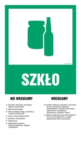 OD204 INSTRUKCJA SEGREGACJI ODPADÓW - SZKŁO, FN - FOLIA SAMOPRZYLEPNA; (200X370MM) - Tablice BHP - miniaturka - grafika 1