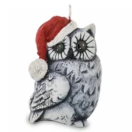 Oświetlenie świąteczne - Art-Pol Art-Pol Pl Świeca Sowa Świąteczna Szara Prawo 142903 - miniaturka - grafika 1