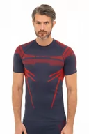 Koszulki sportowe męskie - Koszulka termoaktywna męska Brubeck Dry SS13700 granat/czerwony - miniaturka - grafika 1