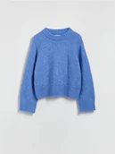 Swetry damskie - Reserved - Sweter z domieszką wełny - niebieski - miniaturka - grafika 1