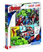 Puzzle - Clementoni Puzzle 2x60 elementy Super Kolor Avengers - miniaturka - grafika 1