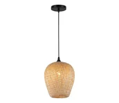 Lampy sufitowe - Żyrandol na lince ALMA 1xE27/60W/230V śr. 23 cm bambus - miniaturka - grafika 1