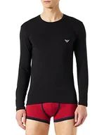 Koszulki męskie - Emporio Armani Męski T-shirt Shiny Logoband, Czarny, M - miniaturka - grafika 1