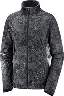 Salomon damska kurtka sportowa, Agile Warm JKT W, poliester, szary (Ebony), rozmiar L, LC1157100 - Kurtki damskie - miniaturka - grafika 1