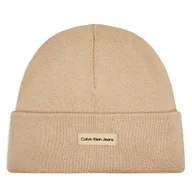 Czapki męskie - Czapka Calvin Klein Jeans Inst Patch Beanie K50K512142 Beżowy - miniaturka - grafika 1
