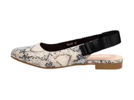 Baleriny - Białe baleriny damskie Sergio Leone Bl615 Wąż - miniaturka - grafika 1