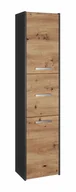 Szafki łazienkowe - Wysoki regał łazienkowy z półkami - antracyt + dąb artisan D0-B70 - miniaturka - grafika 1