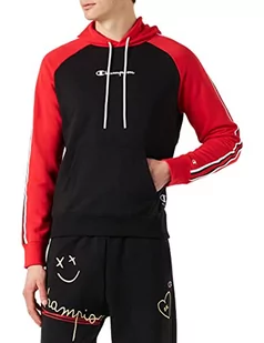 Champion Męska bluza z kapturem Legacy Division 1 Heavy Powerblend Terry (czarny/czerwony intensywny), XL - Bluzy męskie - miniaturka - grafika 1