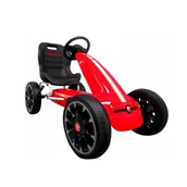 Jeździki dla dzieci - Gokart ABARTH BIAŁY, piankowe koła EVA, hamulec ręczny, licencja - miniaturka - grafika 1