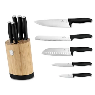 ZESTAW NOŻY BERLINGER HAUS BH-2753 MATTE BLACK W BLOKU BAMBUSOWYM - Noże kuchenne - miniaturka - grafika 1