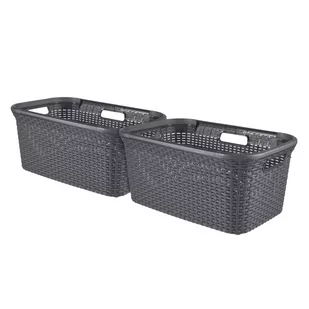Curver Zestaw koszy na pranie Style, 2 x 45 L, antracytowy - Kosze na bieliznę - miniaturka - grafika 1