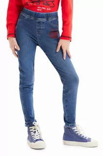 Spodnie i spodenki dla dziewczynek - Desigual legginsy dziecięce kolor niebieski z nadrukiem - grafika 1