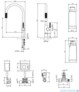 Omnires Switch bateria kuchenna z zestawem filtrującym czarny mat SW9057-FD1BL | - Baterie umywalkowe - miniaturka - grafika 2