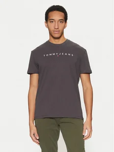 Tommy Jeans T-Shirt Linear Logo DM0DM20744 Szary Regular Fit - Koszulki męskie - miniaturka - grafika 1
