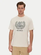 Koszulki męskie - New Balance T-Shirt MT51974 Beżowy Relaxed Fit - miniaturka - grafika 1