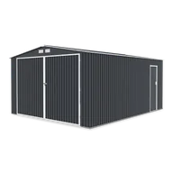 Garaże i wiaty - Garaż blaszany KINGSTON 380x480cm Cold Grey, metalowy, wentylowany, przestronny schowek na samochód, narzędzia i sprzęt ogrodowy Hardmaister - miniaturka - grafika 1