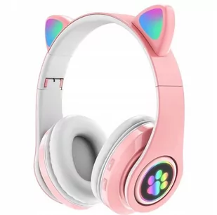 APPIO Kocie Uszy Bluetooth B39 Led Różowe - Słuchawki - miniaturka - grafika 1
