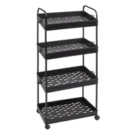 Szafki łazienkowe - Regał łazienkowy 4 półki na kółkach 96,3 x 40 x 26 cm czarny - miniaturka - grafika 1