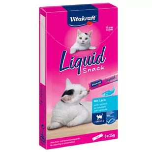 Vitakraft Cat Liquid z łososiem + omega 3 - 24 x 15 g - Przysmaki dla kotów - miniaturka - grafika 1