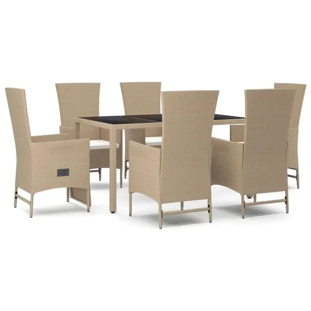 Zestaw Mebli Ogrodowych z Rattanu PE, Stół 150x90x75 cm, Krzesła 58x61x1