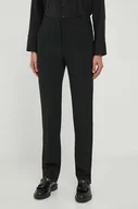 Spodnie damskie - Emporio Armani spodnie damskie kolor czarny proste medium waist - miniaturka - grafika 1