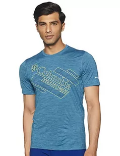 Columbia Columbia męski T-shirt Trinity Trail 2.0 Graphic T-shirt niebieski deep lagoon S 1839741 - Koszulki męskie - miniaturka - grafika 1