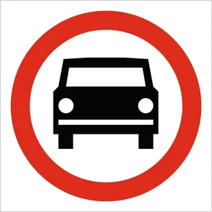 Znak drogowy Zakaz wjazdu pojazdów silnikowych, grube PCV3, format 50x50cm - Akcesoria BHP - miniaturka - grafika 1