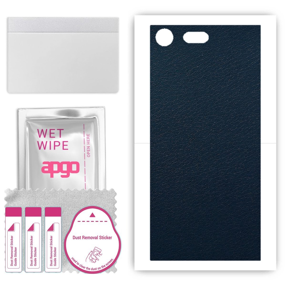 Folia naklejka skórka strukturalna na TYŁ do Sony Xperia XZ Premium - Skóra Granatowa - apgo SKINS