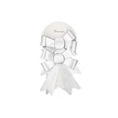 Ozdoby bożonarodzeniowe - Kokarda dekoracyjna 13 x 17 cm srebrny 2 sztuki - miniaturka - grafika 1