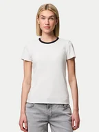 Koszulki i topy damskie - Pieces T-Shirt May 17154483 Biały Slim Fit - miniaturka - grafika 1