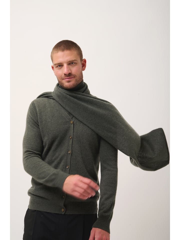 Just Cashmere Kaszmirowy szal w kolorze antracytowym - 200 x 30 cm