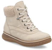 Botki damskie - Botki damskie Rieker 74200-62 ocieplane kożuszkiem zimowe beżowe-40 - miniaturka - grafika 1