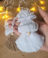 Ozdoby bożonarodzeniowe - 3 szt. Biały Świateczny Skrzat- zawieszka - miniaturka - grafika 1