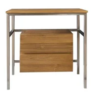 Szafki łazienkowe - Szafka łazienkowa Salonia z drewna tekowego i stali nierdzewnej 80 cm - miniaturka - grafika 1