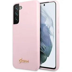 Guess GUHCS22MLSLMGPP S22+ S906 różowy/pink hardcase Silicone Script Metal Logo GUE001841-0 - Etui i futerały do telefonów - miniaturka - grafika 1