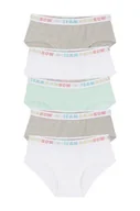 Majtki dla dzieci - bonprix Figi hipster z miękkiej bawełny (5 par) szary - miniaturka - grafika 1