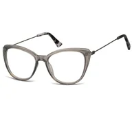 Okulary korekcyjne, oprawki, szkła - Oprawki korekcyjne okulary Kocie Oczy zerówki damskie CP121A szare - miniaturka - grafika 1