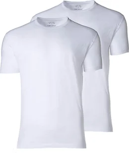 CECEBA męski T-shirt amerykański, 2-pak - okrągły dekolt, krótki rękaw, bawełna, gładki biały 4XL - Koszulki męskie - miniaturka - grafika 1