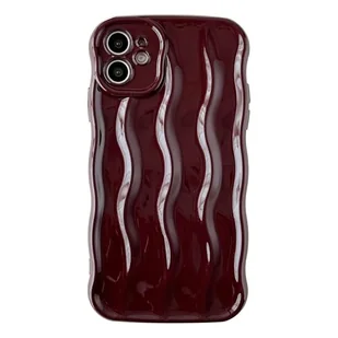Caseative Fałwione falowane oprawki, miękkie, kompatybilne z iPhone (czerwone, iPhone 11) - Etui i futerały do telefonów - miniaturka - grafika 1
