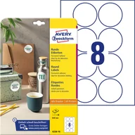 Etykiety do drukarek - Avery Zweckform Etykiety papierowe 69mm okrągłe ZWECKFORM trwałe białe 10 ark 80 etykiet (BL2) /6228-10/ ZW702 - miniaturka - grafika 1