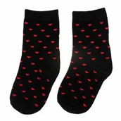 Skarpetki dla dzieci - Skarpety dziecięce długie czarne w serduszka Captain Mike, 31-34 - miniaturka - grafika 1
