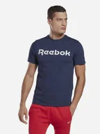 Koszulki męskie - Koszulka męska bawełniana Reebok Gs Reebok Linear Rea 100042355 XL Granatowy/Biały (4064047964158) - miniaturka - grafika 1