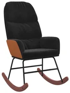 Fotele - Czarny fotel wypoczynkowy bujany - Ulli - miniaturka - grafika 1