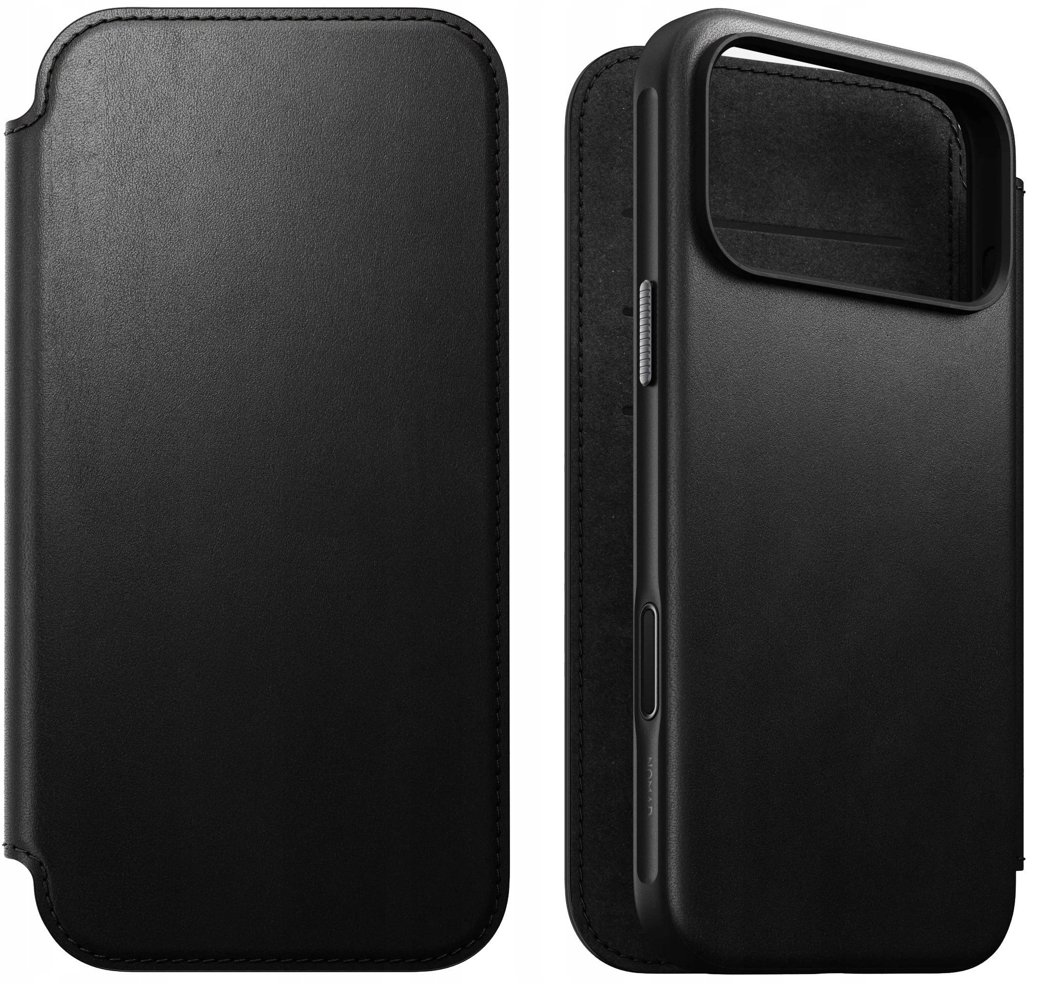NOMAD Modern Leather Folio - skórzane etui do iPhone 17 Pro kompatybilne z MagSafe black